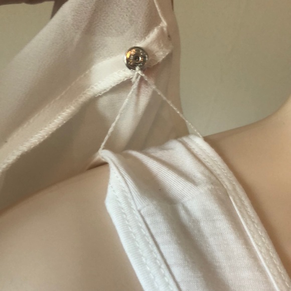 White Tank w/ Sheer Overlay- 2 piece top - Picture 4 of 6